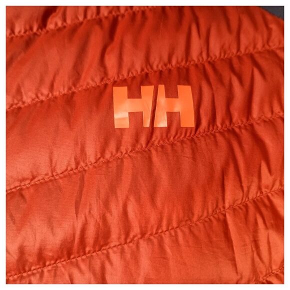 Helly Hansen Jacket S Mens Orange Puffer Polyester Coat Full Zip Down Solid - Picture 3 of 5
